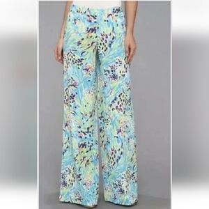 Lilly Pulitzer Middleton Sea Soiree Palazzo Pants Size Small Wide Leg XS